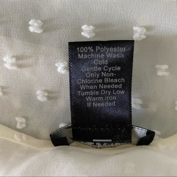 Ann Taylor Petite Sheer Textured Polyester Keyhole Blouse Petite Large - Picture 9 of 9